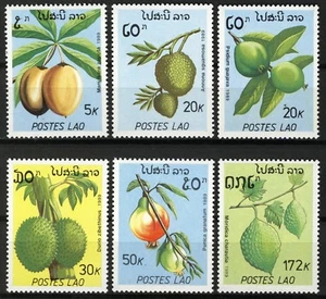 Laos 1989, Frutas, plantas, frutos secos Juego completo 6v MNH - Imagen 1 de 1