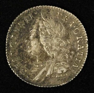 1757 Great Britain 6 Pence George II - Free Shipping USA - Picture 1 of 3