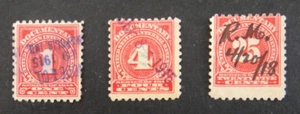 Lot of 3 US Revenue Stamps R207, R210 and R213 Documentary Series of 1914 - Picture 1 of 6