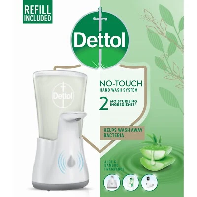 Sagrotan/Dettol No-Touch Seifenspender + 250ml Aloe Vera Nachfüller - Bild 1 von 3