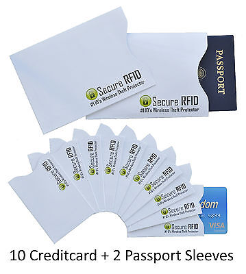 Secure RFID Blocking Sleeves Credit Cards Passports Protector Shield Holders • 8.94$