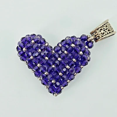 Anhänger Herz Lila Kettenanhänger Schlüssesanhänger Swarovski Element Unikat - Bild 1 von 4