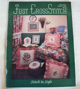 Just CrossStitch Magazine September October 1987 BarberShop Harmony Quilt Blocks - Picture 1 of 9