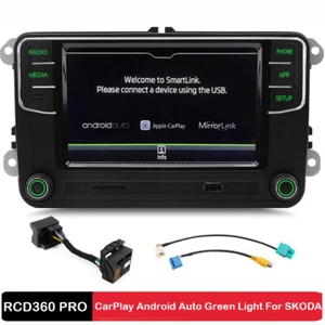 NONAME Green Light RCD 360PRO 187B 6.5" Car Stereo Radio CarPlay USB for Skoda - Imagen 1 de 12