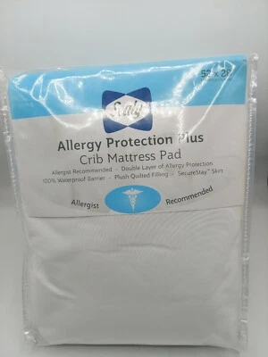 Almohadilla de colchón para cuna Sealy Baby Allergy Protection Plus impermeable NUEVA Foto 1 de 4