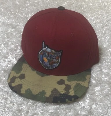 Novo Chapéu Star Wars Boba Fett por Concept One Snapback Vermelho e Camuflado Novo com etiquetas - Imagem 1 de 4