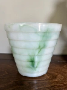 Akro Ágata | Disco apilado 3 patas grande 5 1/2 pulgadas florero verde - Imagen 1 de 3