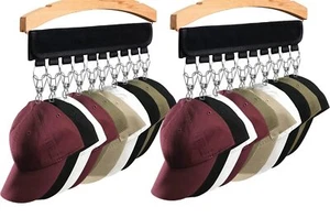 2 Pack Hat Hanger Rack for Baseball Caps Closet Organizer with 20 Clips - Picture 1 of 8