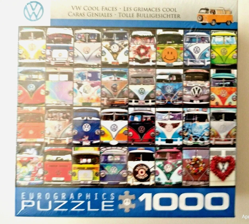 VW Bus Cool Faces 1000 Piece Puzzle EuroGraphics New in Shrink - Image 1 of 4