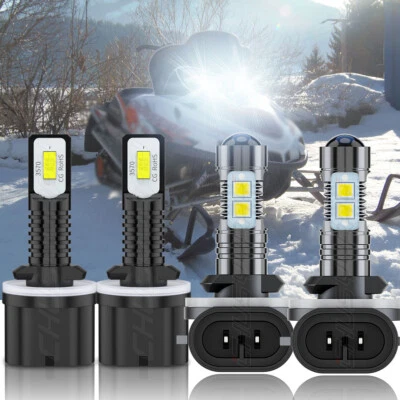 4x 6000K LED Headlights Bulbs Kit For Arctic Cat Powder Special 500 600 700 2000 - Image 1 of 4