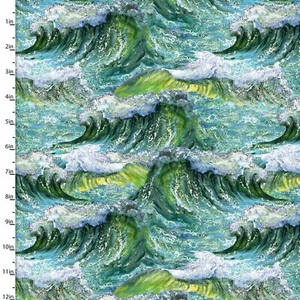Call Of The Sea Ocean Waves Coordinate 17991 Durable 3 Wishes Cotton Fabric - Picture 1 of 2