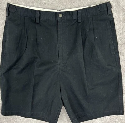 Pantalones Cortos PING Para Hombres 38 Negro Plisado Golf Chino 9" Entrepierna Sólido Logo Bolsillos Foto 1 de 4