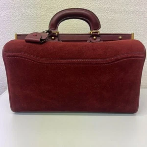 Cartier Red Suede Briefcase USED VG Item Auth Rare From Japan Vintage - Picture 1 of 15