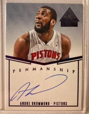 Andre Drummond AUTO #/25 Penmanship Blue 2014-15 Panini Paramount Autograph SP - Image 1 of 2