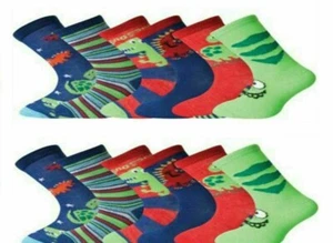 BOYS AND GIRLS COLOURED NOVELTY FASHION FUNKY KIDS DINOSOURS DESIGN SOCKS - Picture 1 of 1