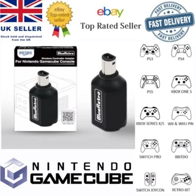 Gamecube Wireless Controller & Wii Bluetooth Receiver Wavebird Blue Retro UK - Image 1 of 4