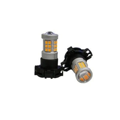 Pair PY24W 5200s For Audi BMW Benz Front Turn Signal Lights Samsung LED Amber - Image 1 of 2