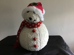POTTERY BARN ARLENE SNOWMAN PILLOW RED/WHITE NEW - Picture 1 of 2