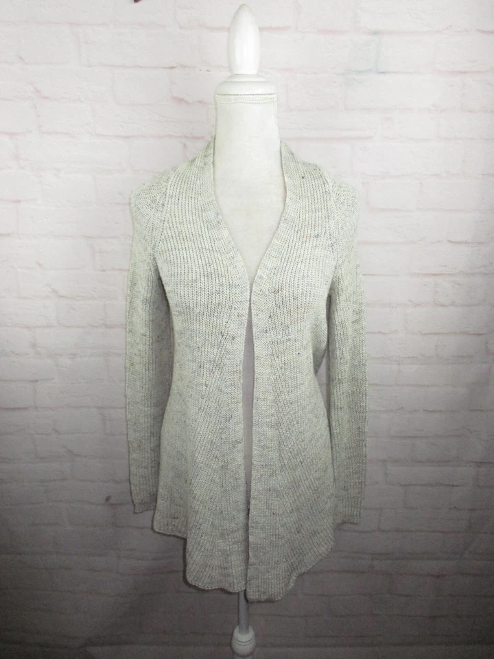 Suéter cárdigan abierto tejido lino marfil talla XS Orvis para mujer Foto 1 de 4