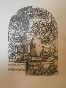 Planche gravure Moyen age Jean Duvet autportrait à l'age de 70 ans en 1555 - Imagen 1 de 1