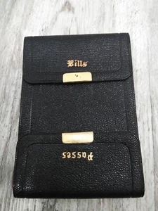 Vintage 1950's Bi-Fold Leather Wallet English Morocco 4.1/4''X3'' N.O.S - Picture 1 of 8