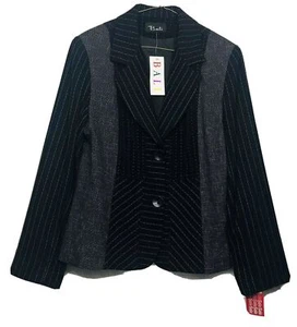 Bali Woman’s 2pcs Suit Blazer Size 12 And Skirt Size 6 Set Striped New With Tags - Picture 1 of 12