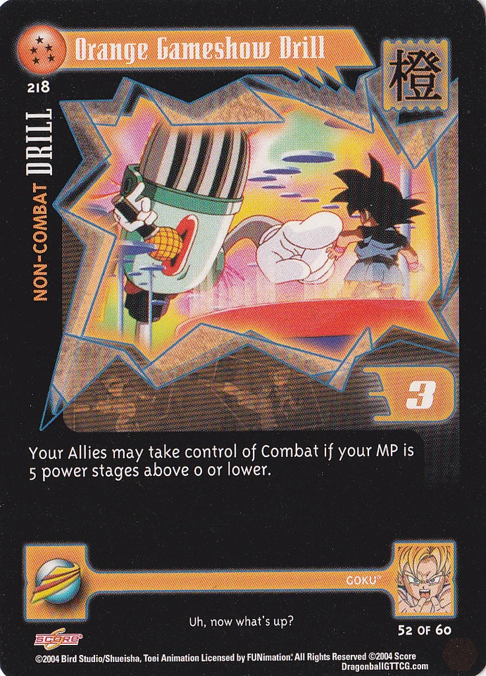 Orange Gameshow Drill CCG TCG Card DBGT Dragon Ball GT 5 Stars - Photo 1/1