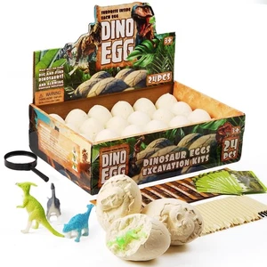 Dinosaurier Eier Spielzeug Ausgrabungsset, 24 Dino Eier, Dinosaurier Spielzeug für Kinder, Urschlupf... - Bild 1 von 7
