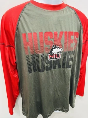 Camisa de rendimiento de manga larga NIU Huskies para hombre grande embalaje original rojo gris Foto 1 de 4