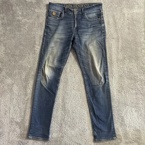 U.S POLO ASSN Denim Co Jeans Mens Size 34 Blue Denim Stretch Whiskered Med Wash - Foto 1 di 9