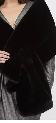 Lane Bryant Black Faux Fur Wrap Overpiece Plus Size  - Image 1 of 2