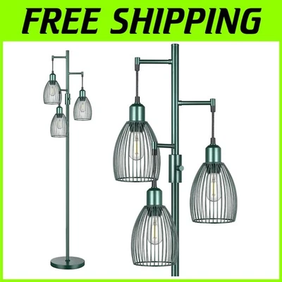 Sleek Green Tree Standing Lamp - Dimmable, Energy Efficient - Image 1 of 4