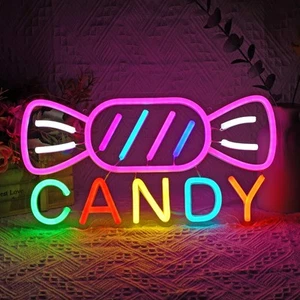 Candy Neon Sign for Wall Decor Candyland Party Decorations, Candy Bar Sign, S... - Picture 1 of 6