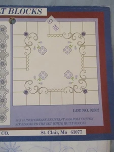 New Lot of 12 Fairway Jack Dempsey Stamped Embroidery Quilt Blocks Floral 92602 - Picture 1 of 1