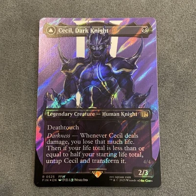 Cecil, Dark Knight (Borderless) #0525 (SURGE FOIL) Final Fantasy FIN Magic MTG - Image 1 of 4