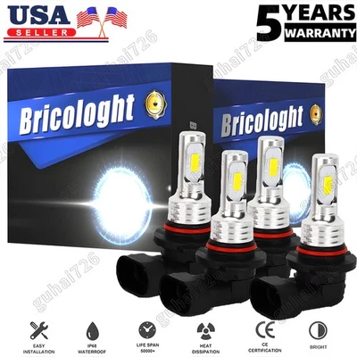 9005 9006 Kit Faros LED Combo Bombillas 10000K Alto Bajo Haz Súper Blanco Brillante Foto 1 de 4