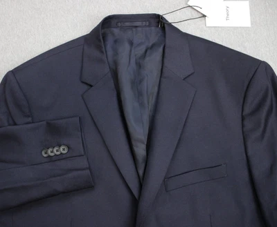 Theory Blazer Mens Size 44R Navy Blue 100% Wool 2 Button Notch Lapel Lined - Image 1 of 4