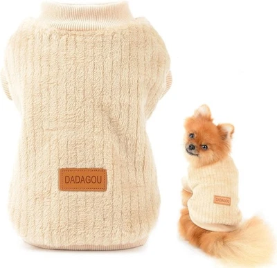 Pet Dog Warm Coat Fleece Jacket Jumper Sweater Winter Clothes Puppy Vest Outfits - Image 1 of 4