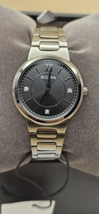 Bulova Classic Black Dial Ladies Watch 98P231 - Foto 1 di 8