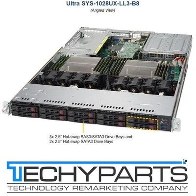 Supermicro SYS-1028UX X10DRU-XLL 2x Intel Xeon E5-2689v4 2.5GHz 64GB 1U Server - Image 1 of 4