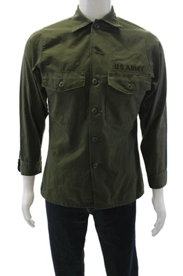 Top Denim Pony Para Hombres Algodón Estampado Gráfico Cuello Utilitario Abotonado Verde Talla M Foto 1 de 4