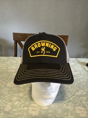Browning Deputy Caza Camionero Malla Bordada Dorado Snapback Sombrero OS Nuevo con Etiquetas Foto 1 de 4