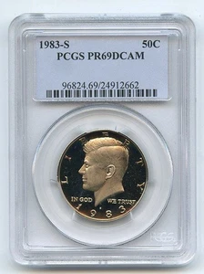 1983 S 50C Kennedy Half Dollar Proof PCGS PR69DCAM - Foto 1 di 1