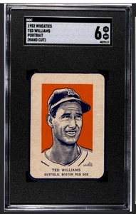 TED WILLIAMS 1952 WHEATIES SGC 6 ! *JUST GRADED ! *SUPER TOUGH HIGH GRADE ! WOW - Picture 1 of 2