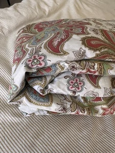 Pottery Barn Charlie Paisley Organic Cotton Full/Queen Duvet Cover - Picture 1 of 4