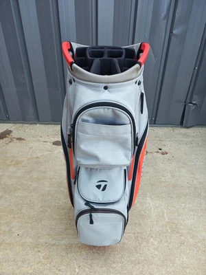 Bolsa de golf Taylormade Cart Lite 14 vías gris/negro/naranja con cubierta para lluvia Foto 1 de 4