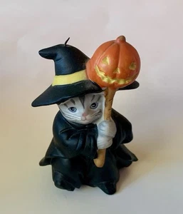Vintage 1987 Kitty Cucumber Halloween Witch with Pumpkin Figurine B Shackman - Picture 1 of 12
