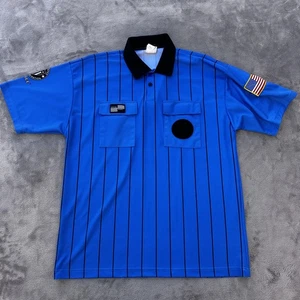 Official Sports International Shirt Mens Large Blue Referee USSF Soccer Polo - Picture 1 of 9