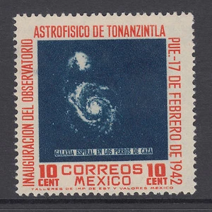 México Sc 776 Estampillada sin montar o nunca montada. 1942 10c galaxia espiral, conferencia de astrofísica - Imagen 1 de 1