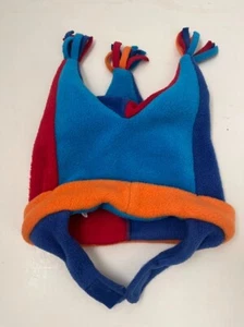 Vtg Old Navy Toddler Winter Hat Jester Tassel Blue Red Orange Color Block 2-4T - Picture 1 of 4